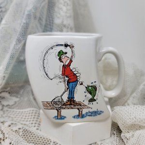 Vintage 1992 Twisted Fisherman's The Results of Over Cast mug Coffee cup